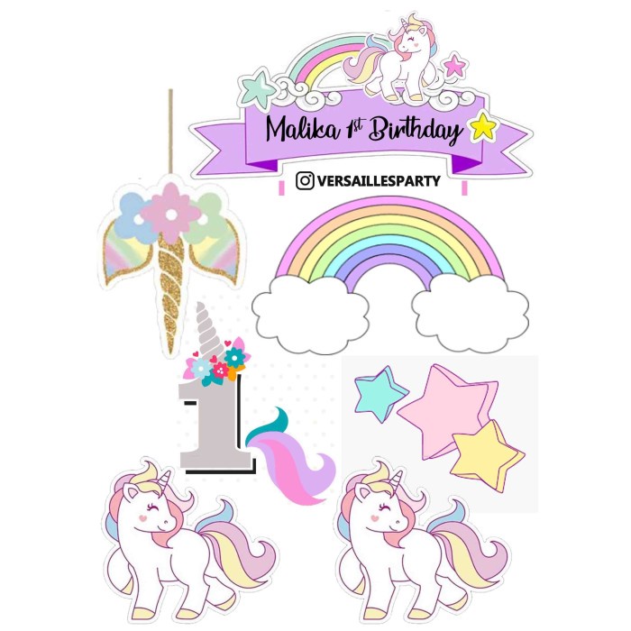 Topper Cake Unicorn / Topper Unicorn / Hiasan Kue Unicorn