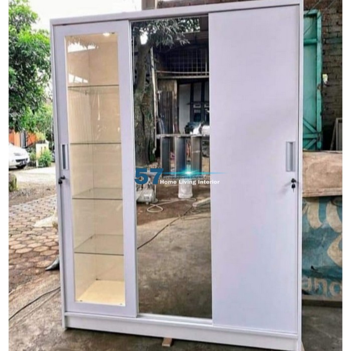 Lemari Pakaian 3 Pintu Bahan Multiplek HPL Minimalis Free Desain