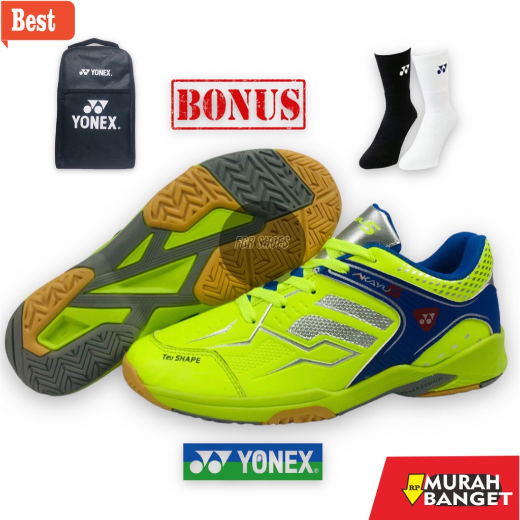 Sepatu bulu tangkis terbaru- Sepatu Batminton Pria Yonex Akayu 5 Karet Anti Slip/ Sepatu Bulutangkis