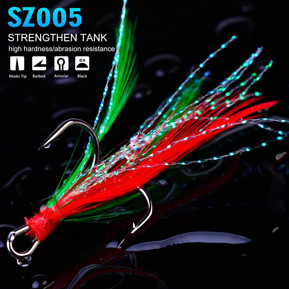 PROBEROS treble hook no.2#/4#/6#/10# kail pancing hook berbulu KUP123