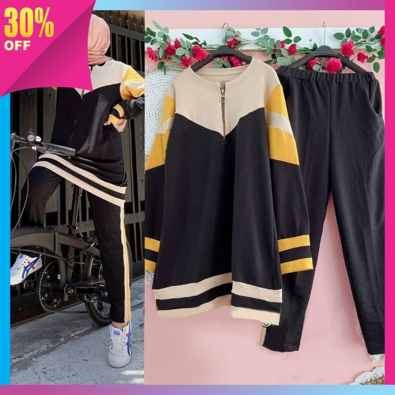 SETELAN PANJANG PENDEK SPORT OLAHRAGA PRIA WANITA MURAH / SET CELANA SELLA GOWES, BABYTERRY,  GAMIS 