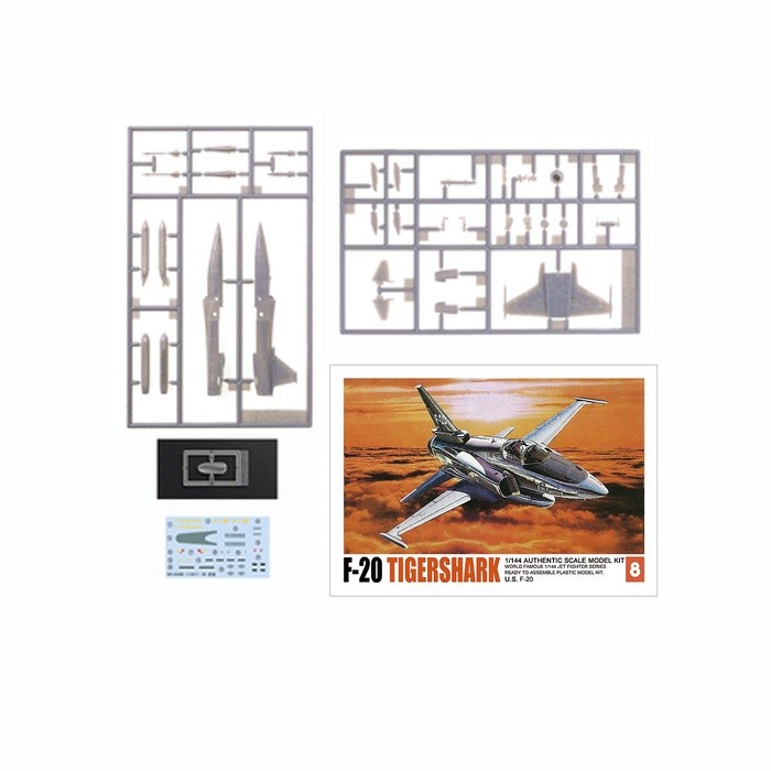 SALE miniatur pesawat tempur USA F/A-18 F-20 F-15 C F-16 xl model kit 1/144 - F-20 TIGERSHARK Termur
