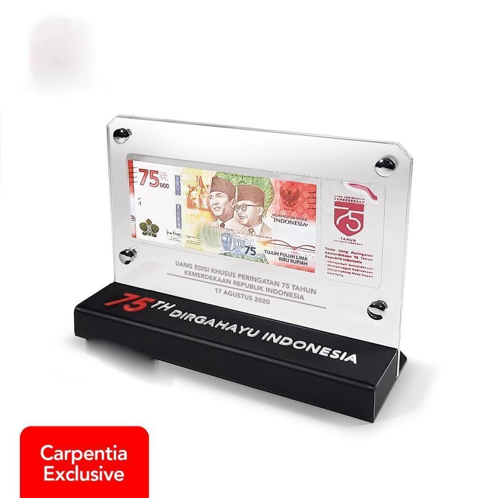 Carpentia Frame Uang Kertas Acrylic / Akrilik - Desain Khusus Tema Kemerdekaan [Tidak Berikut Uang P