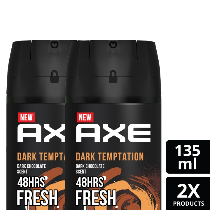 AXE MEN DEODORANT BODY SPRAY PRIA DARK TEMPTATION PARFUM PRIA 135ML x2