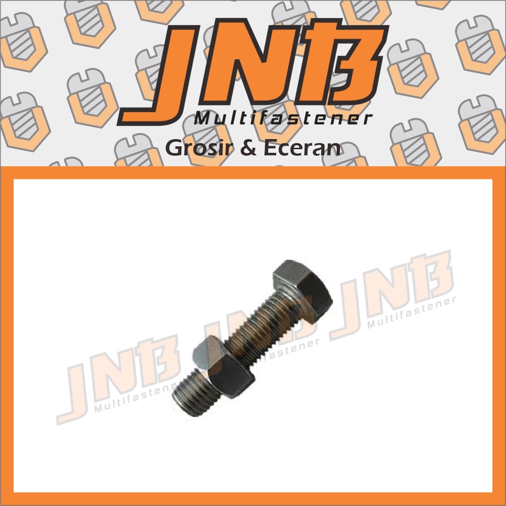 Baut Mur Inch 3/8" x 5" Kunci 14 Hitam BAUT KONSTRUKSI BAUT KASAR BAUT HITAM BAUD DRAT 1.50