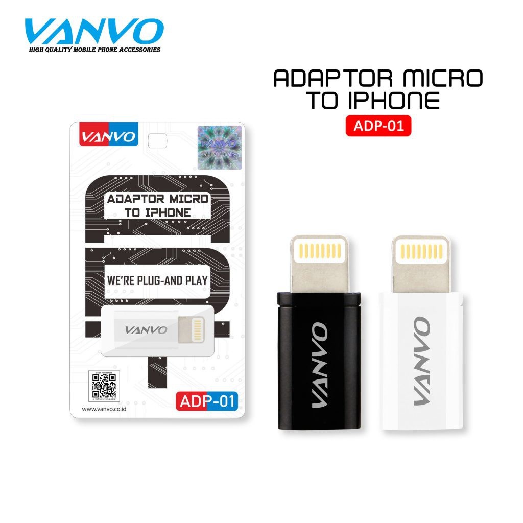(CUCI GUDANG) Vanvo Adaptor Converter Micro USB to iPhone Lightning ADP-01 Original