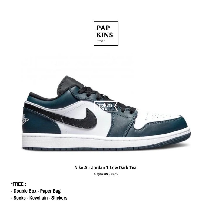 sepatu nike original 100% BNIB - nike air jordan 1 low retro navy - 44