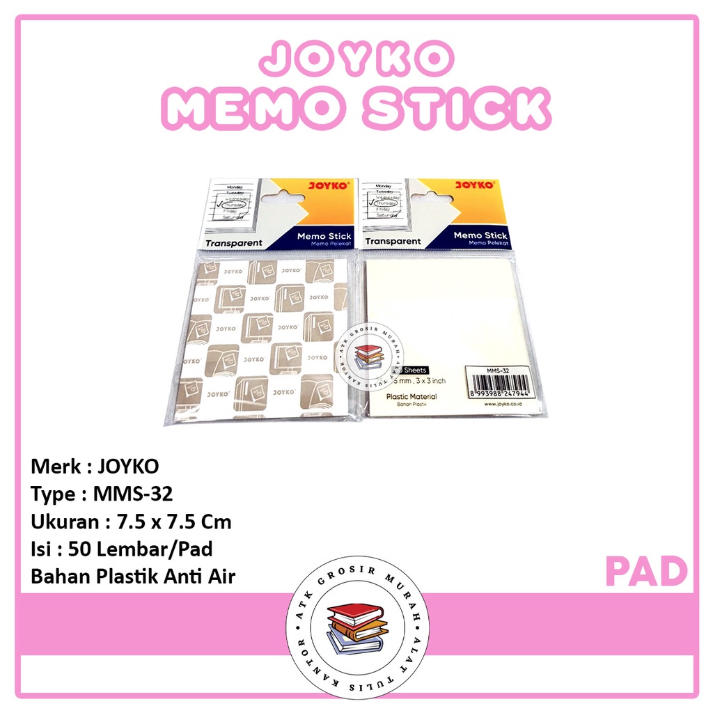 

JOYKO - Memo Stick Plastik Note MMS-32 Transparant - Pad