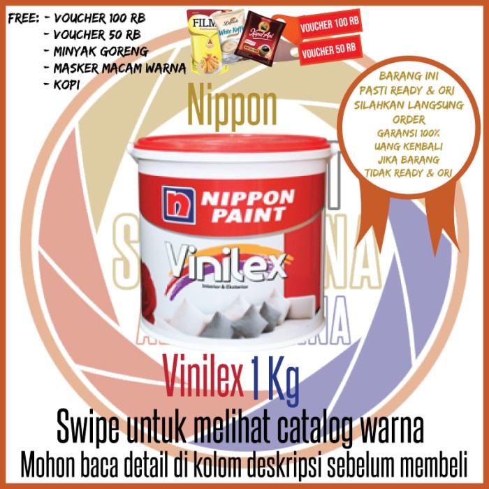 Cat Tembok Vinilex 1 Kg 300 White / Nippon Vinilex Kembang Putih