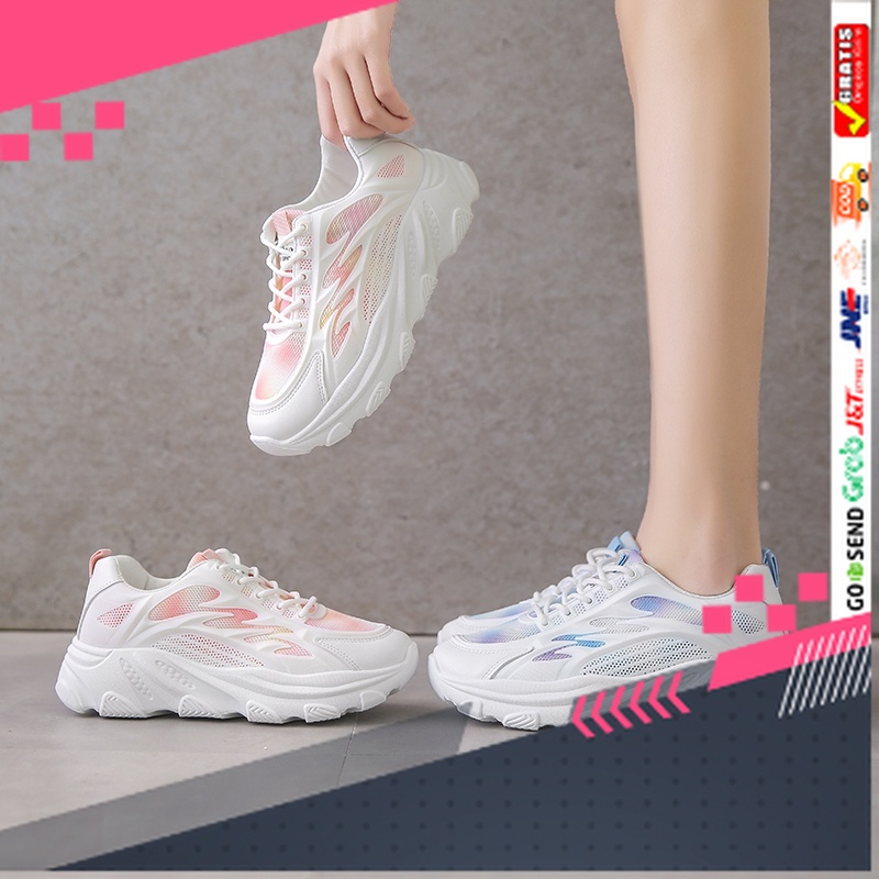 UKURAN SIZE 37 38 39 40 41 42 43 44 45 /Gio Saverino Sepatu Sneaker Putih Wanita Korea Hera