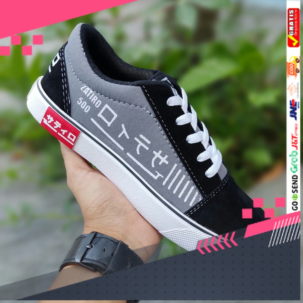 UKURAN SIZE 37 38 39 40 41 42 43 44 45 /Sepatu Pria Wanita Sepatu Sneakers Zatiro Hitam Abu Fashion 