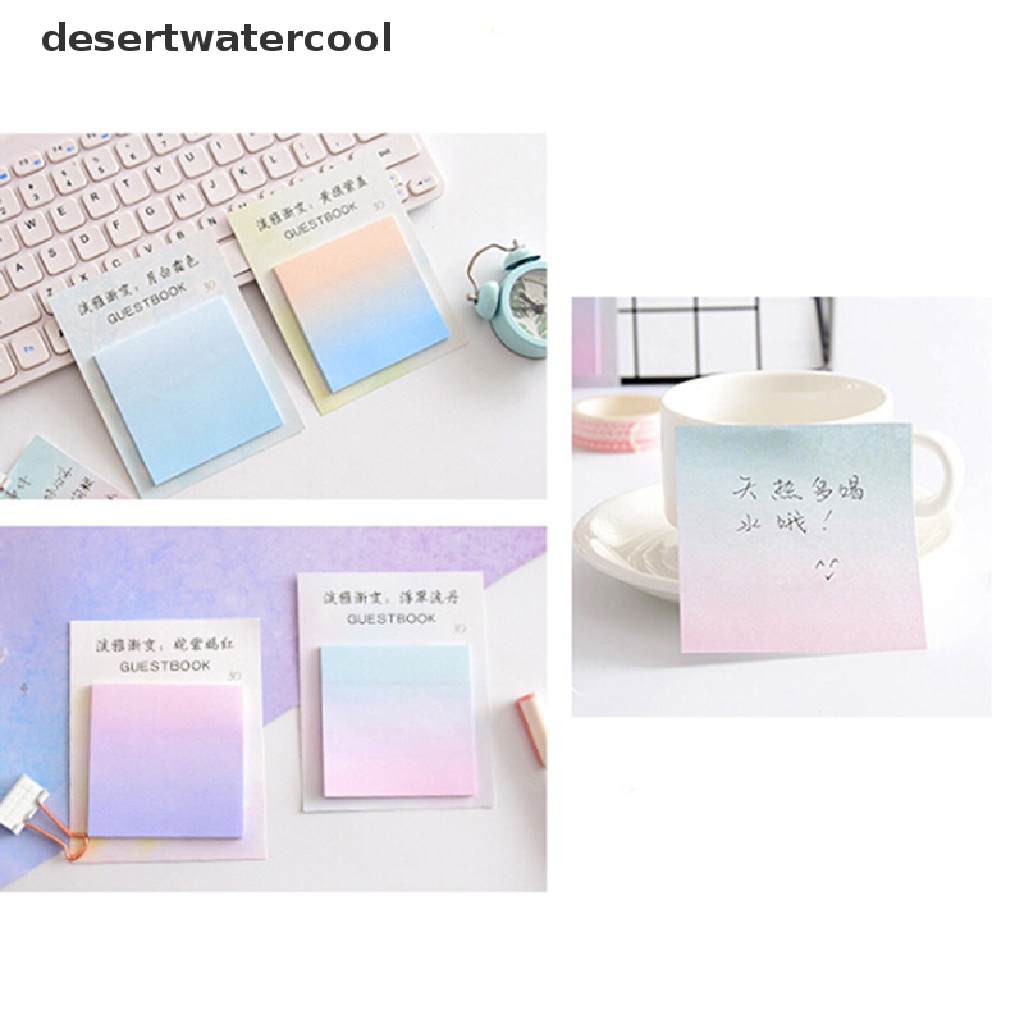 Deid 1Pc Lucu Gradasi Warna portable Kertas notepad notebook memo Buku Alat Tulis Martijn