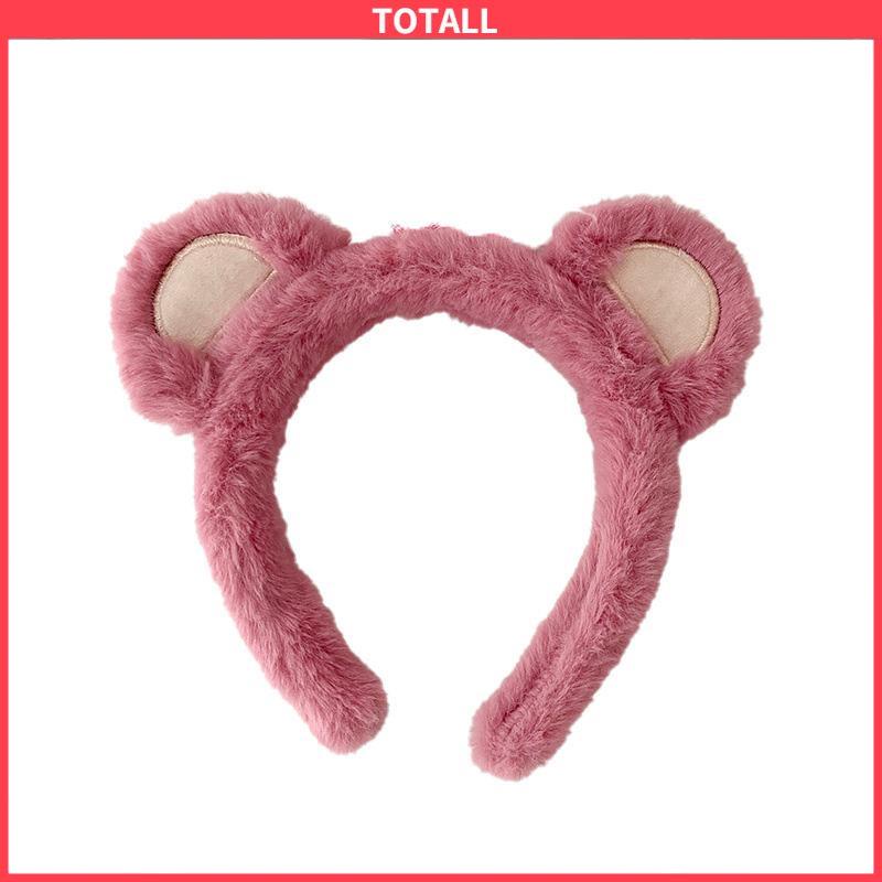 COD Mewah Strawberry Bear Bando Wanita Cuci Muka Ikat Kepala Lucu Jepit Rambut Bulang-Totall