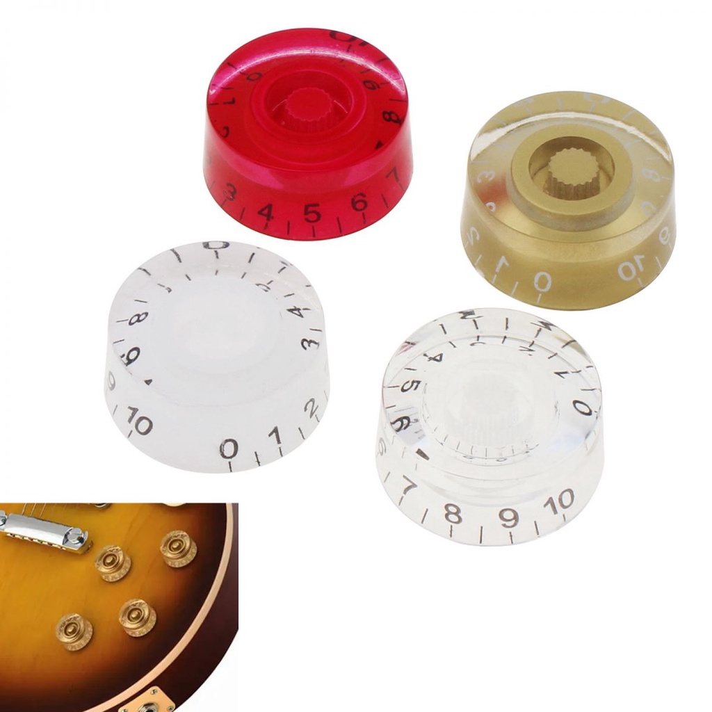 4warna Pilihan Top Hat Speed Volume Tone Control Knob Tombol Volume Pengganti Cocok Untuk LP Bass Gitar Elektrik