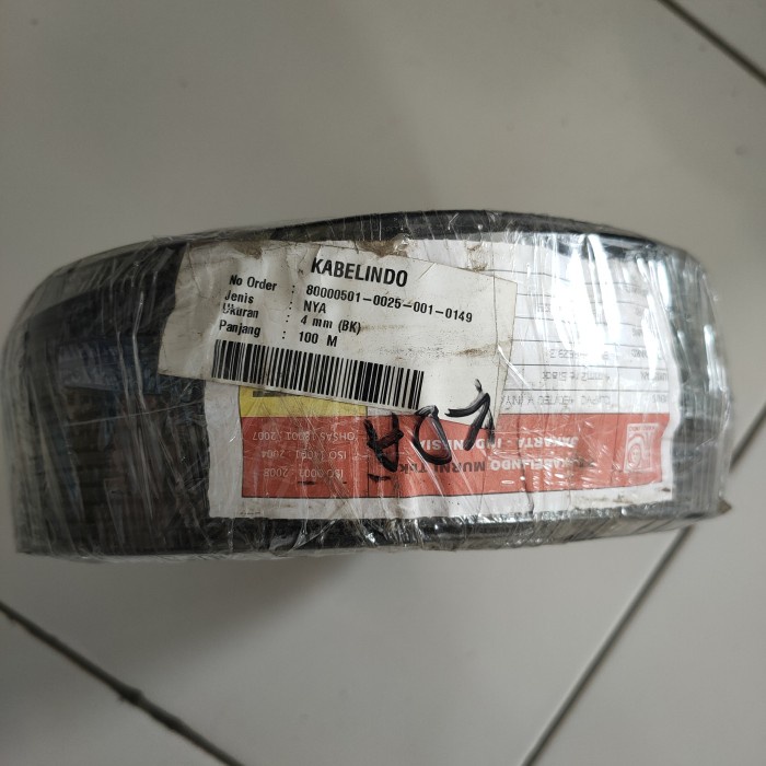 kabel Cable NYA 4MM KABELINDO 100 METER Kabel Kawat Tunggal 4 mm Hitam