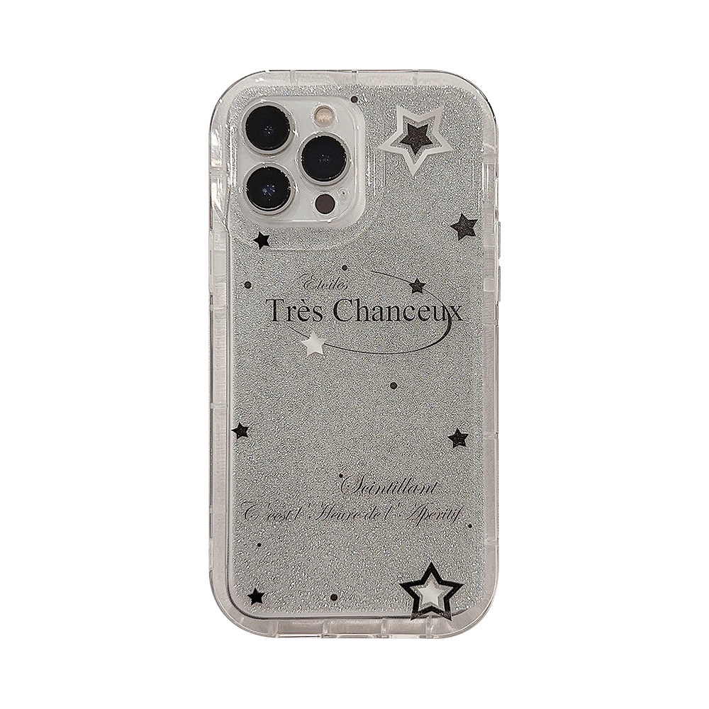 IPHONE Ins Flash Laser Kartu Bintang Silikon Case Untuk Iphone14 11 12 13 PRO MAX Casing Cover Pelindung AT0106