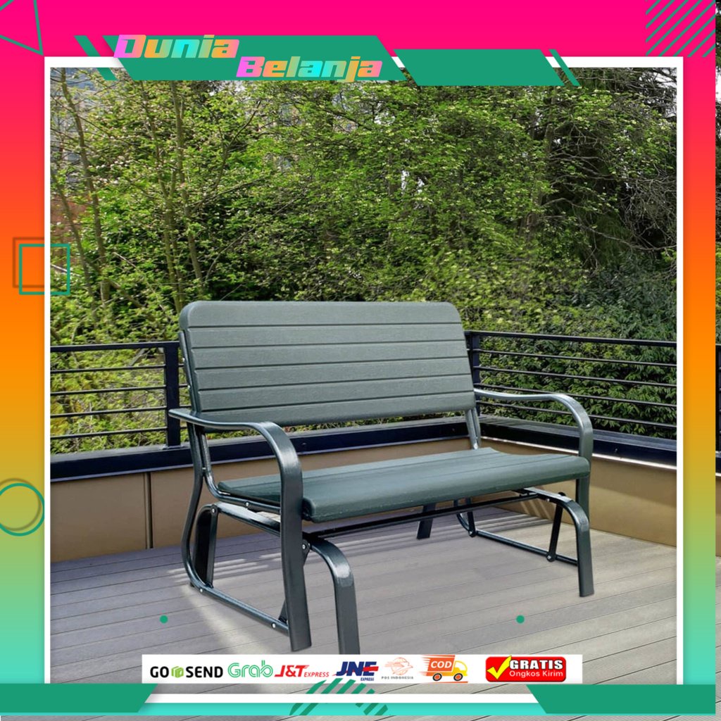 Kursi taman goyang Kursi Ayun kursi kursi Besi ayunan kursi teras - Orange