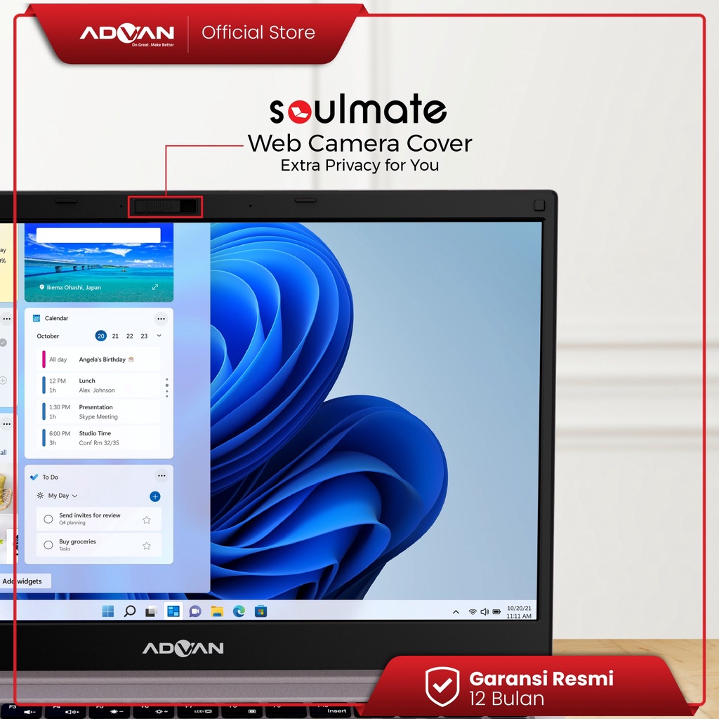 Laptop ADVAN Soulmate 14&quot; Intel Celeron N4020 4GB 128GB Windows 11 Garansi Resmi 1 Tahun - Grey