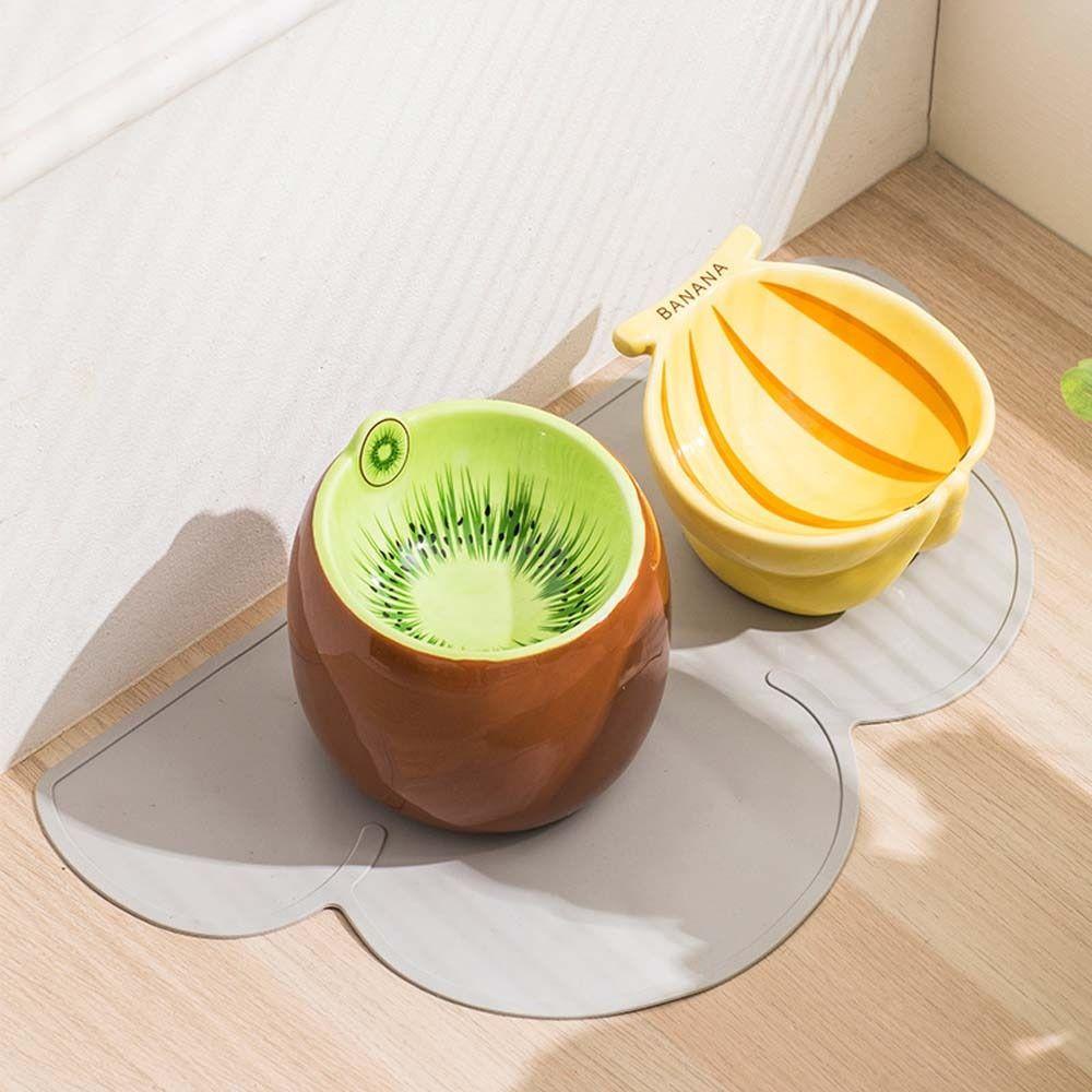 Fishstick Mangkuk Makanan Kucing Ditinggikan Lucu Pengumpan Kucing Drinker Makan Minum Anak Anjing Kitten Untuk Anjing Kecil Cats Water Feeder Container