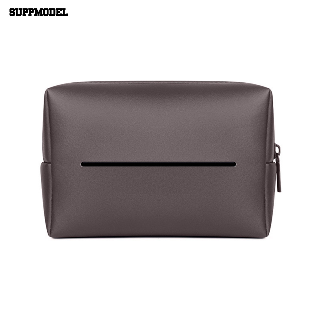 Suppmodel 1set Wadah Tisu Anti Noda Perlengkapan Kendaraan Penutup Penyimpanan Serbet Kertas Mobil Tali Adjustable