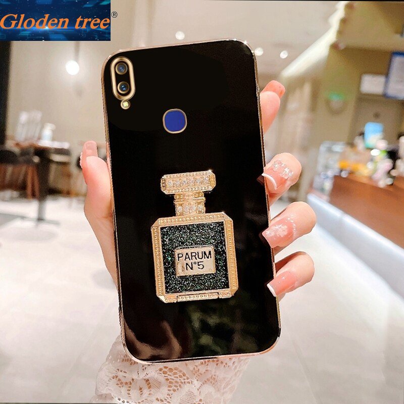 Gloden tree Casing Case Untuk Vivo V19 Neo V19 V17 V11I V11 Case Dengan Botol Parfum Kickstand Lipat Cakupan Penuh Casing Kamera