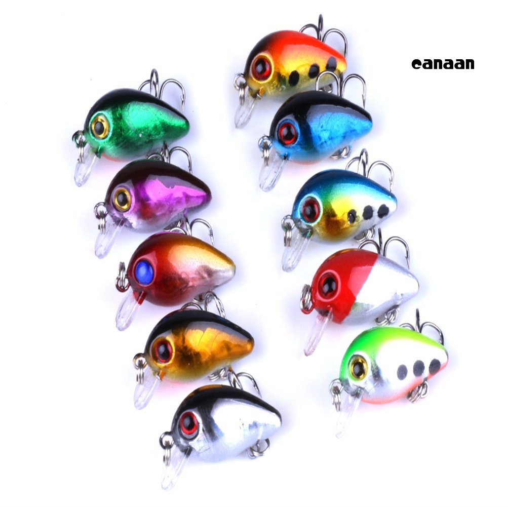 Cnn-10pcs 3cm 1.5g Mini Crankbait Ikan Kecil Umpan Pancing Ikan Umpan Keras Dengan Kait