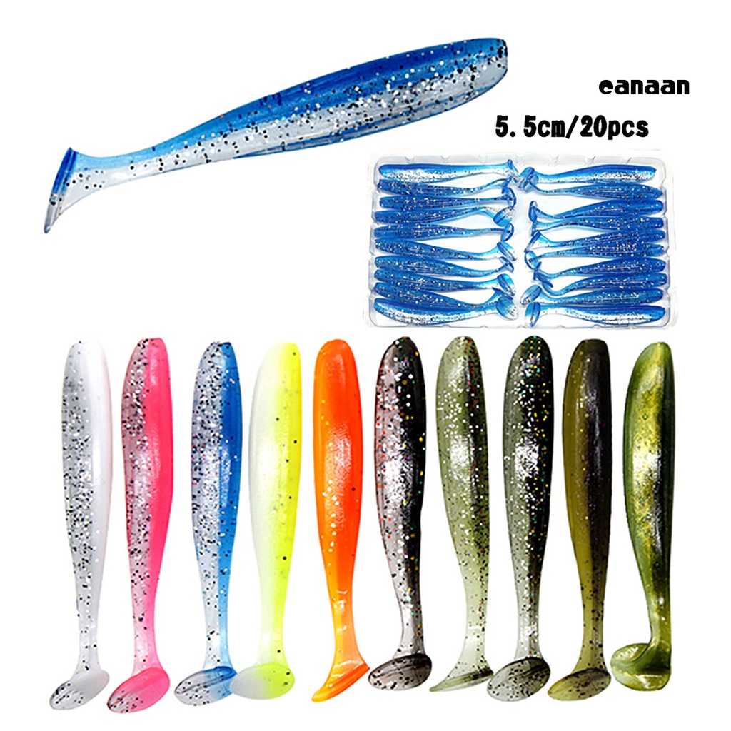 Cnn-20pcs 5.5cm Bercahaya Palsu Lembut Silikon Buatan Umpan Wobbler Ikan Renang Umpan