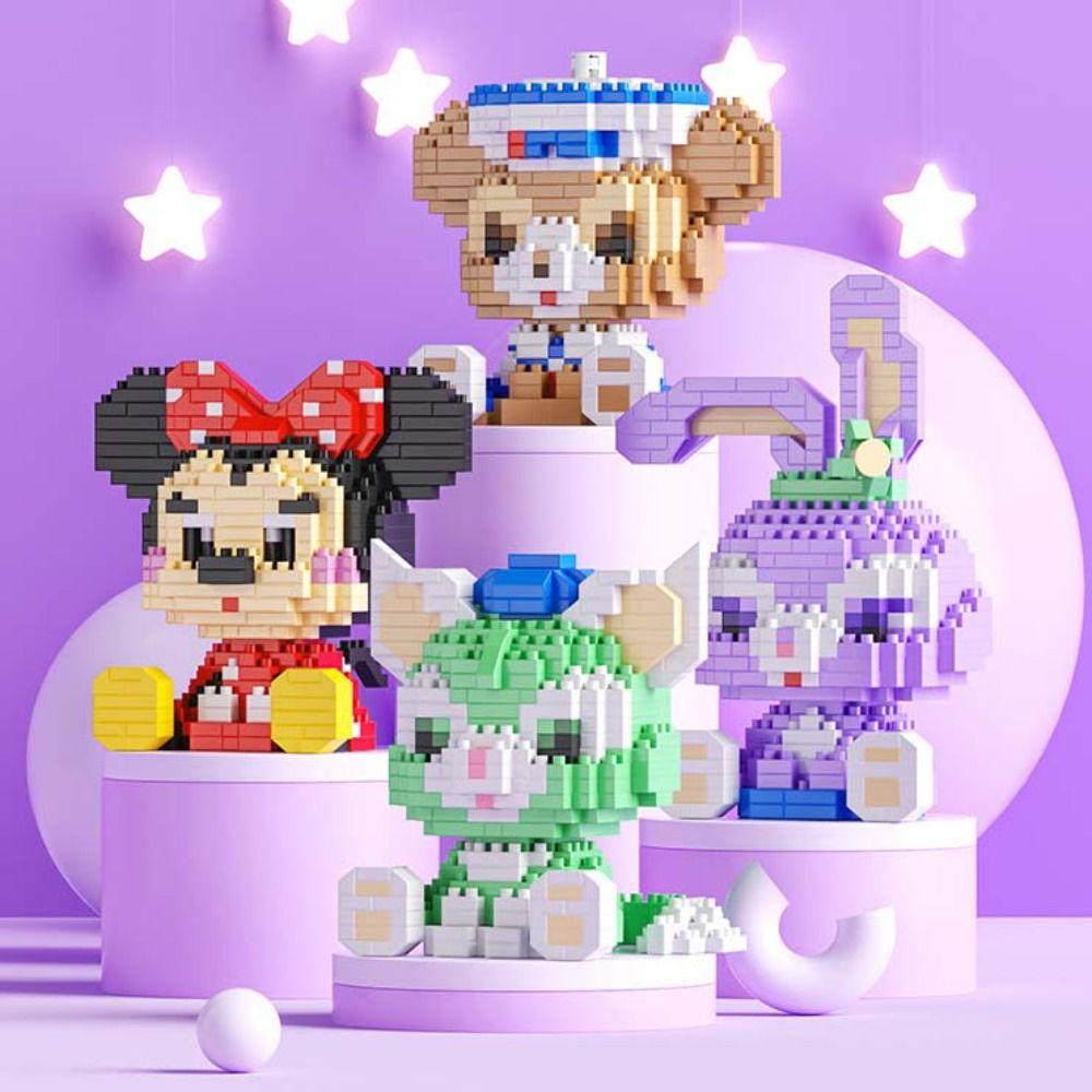 Mxbeauty Mickey Buildding Blocks Brick Angka Mainan LinaBell Pikachu Karakter Kartun Cinnamoroll Blok Bangunan Anak Pikachu Mini Building Block KT Cat Puzzle