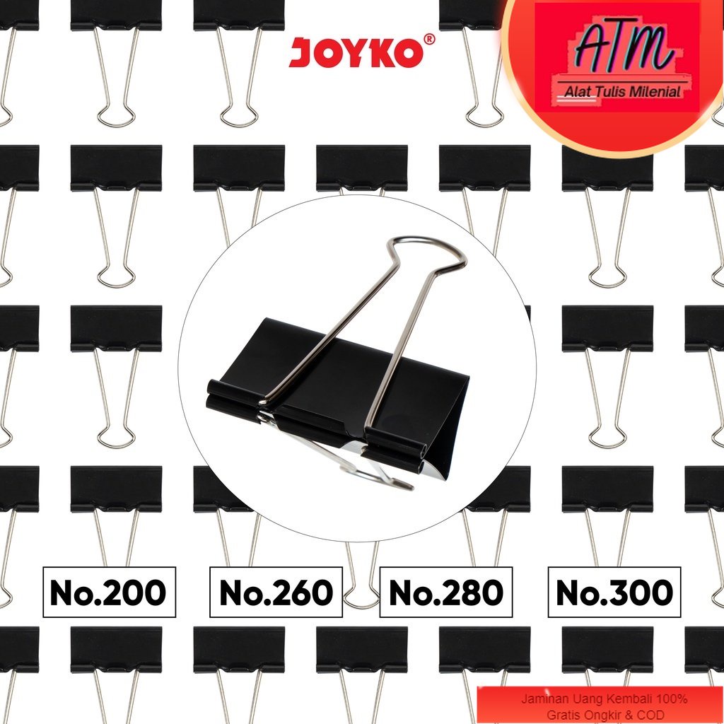 

Binder Clip Klip Penjepit Kertas Joyko Black 200 ~ 300