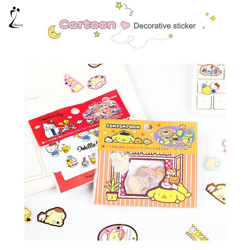 

Stiker Kartun Dekoratif Penyepuhan Transparan PVC Kartun Jepang Paket Stiker Z