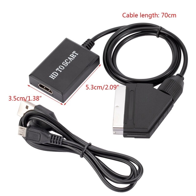 Kabel Video Adapter Converter HDMI ke SCART 1080P