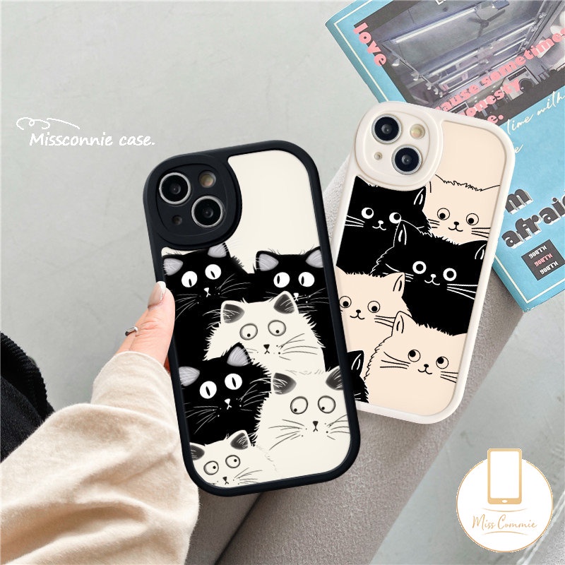 Lucu Couple Imut Hitam Putih Kucing Casing Infinix Smart5 6 Hot 10 Lite Hot 10T 11 10s 11s 9 10 Main Infinix Note8 Kartun Doraemon Soft Tpu Phone Case