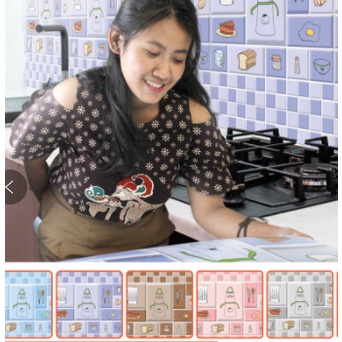 SS Stiker Dinding Anti Minyak Wall Sticker Anti Minyak Dapur Kitchen Sheet ukuran besar 60X100 cm
