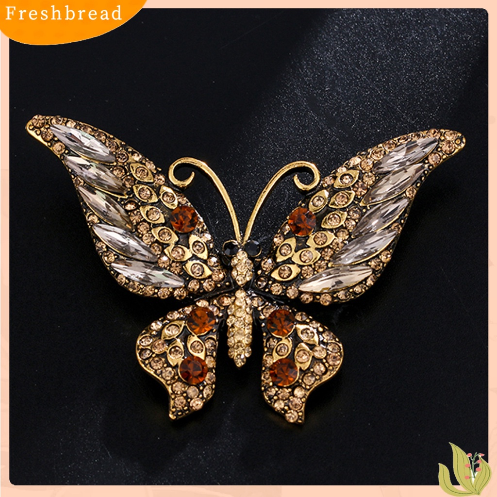 < Freshbread > Kupu-Kupu Bentuk Besar Kerah Pin Natal Berlian Imitasi Mengkilap Bros Pin Syal Klip