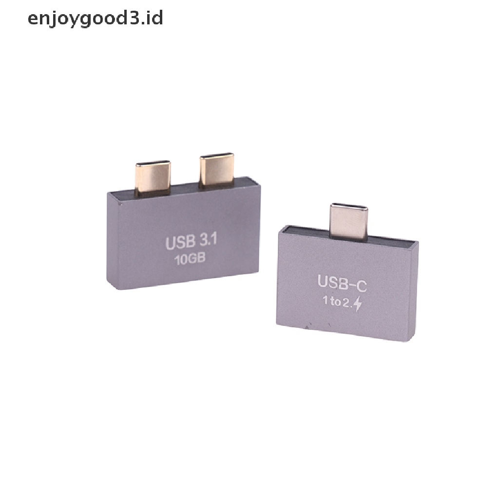 [Rready Stock] USB C Male to Dual Type-C USB A Female Splitter Convter Adapter Extension Konektor Untuk USB C PD Charger Laptop (ID)