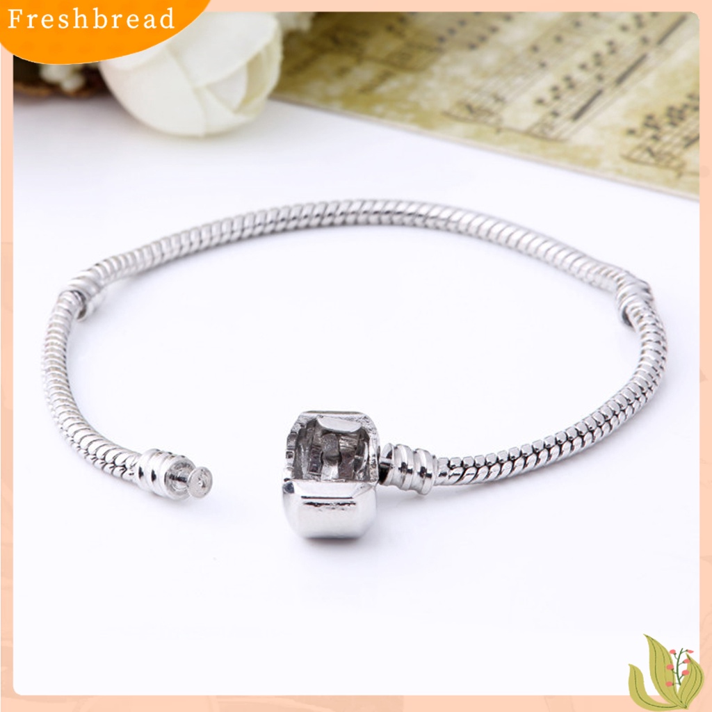 &lt; Freshbread &gt; 3mm Unisex Gelang Manik-Manik Lubang Besar Kilau Cerah Perhiasan Rantai Ular DIY Chic Gelang Untuk Pesta