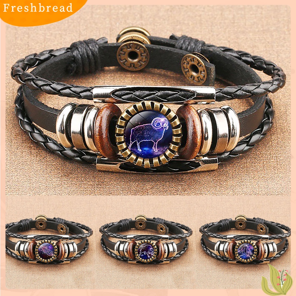 &lt; Freshbread &gt; Gelang Alloy Gaya Punk Hias Vintage Faux Leather Alloy Bracelet Untuk Memorial Pariwisata