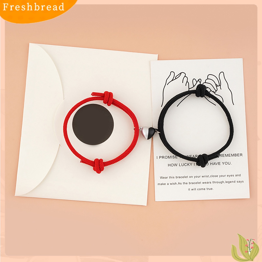 &lt; Freshbread &gt; 2Pcs Gelang Menarik Hadiah Yang Sempurna Paduan Rantai Tangan Pasangan Hati ic Indah Untuk Penggunaan Sehari-Hari