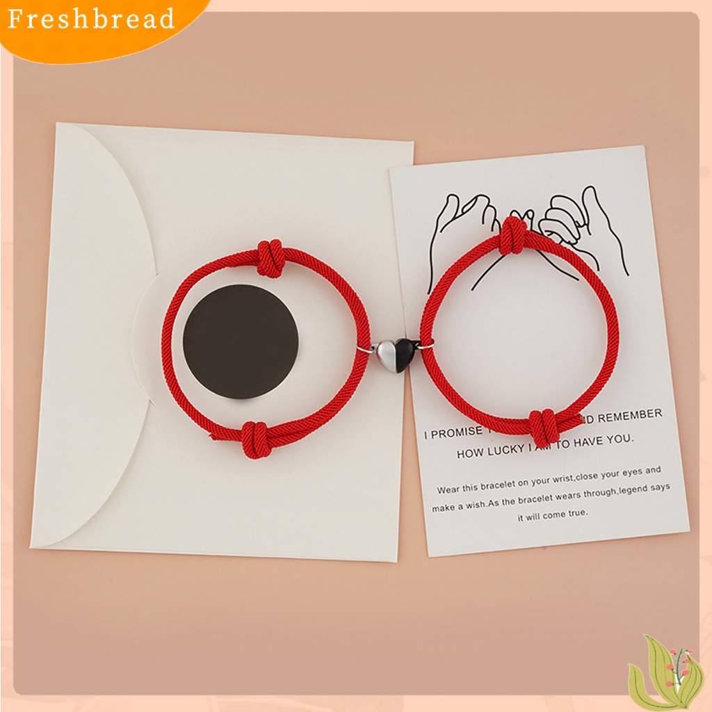 &lt; Freshbread &gt; 2Pcs Gelang Menarik Hadiah Yang Sempurna Paduan Rantai Tangan Pasangan Hati ic Indah Untuk Penggunaan Sehari-Hari