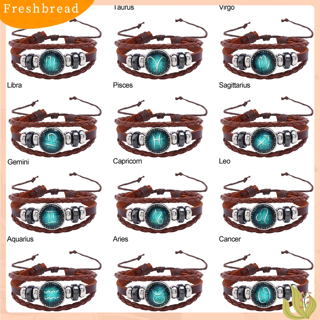 &lt; Freshbread &gt; Gelang Tali Rantai Adjustable Retro 12rasi Bintang Braided Bracelet Untuk Pesta