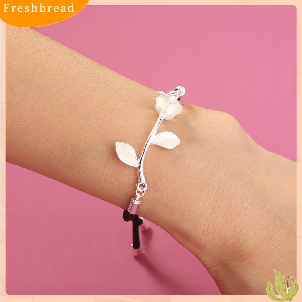 &lt; Freshbread &gt; Handmade Adjustable Unisex Gelang Glow in the Dark Naga Bunga Mawar Liontin Tali Gelang Perhiasan Aksesoris