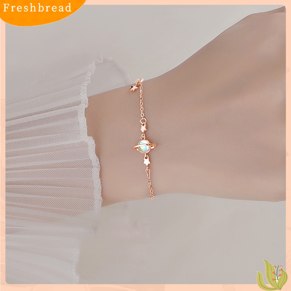 &lt; Freshbread &gt; Wanita Gelang Faux Moonstone Bintang Individu Romantis Planet Liontin Wanita Bangle Women Jewelry