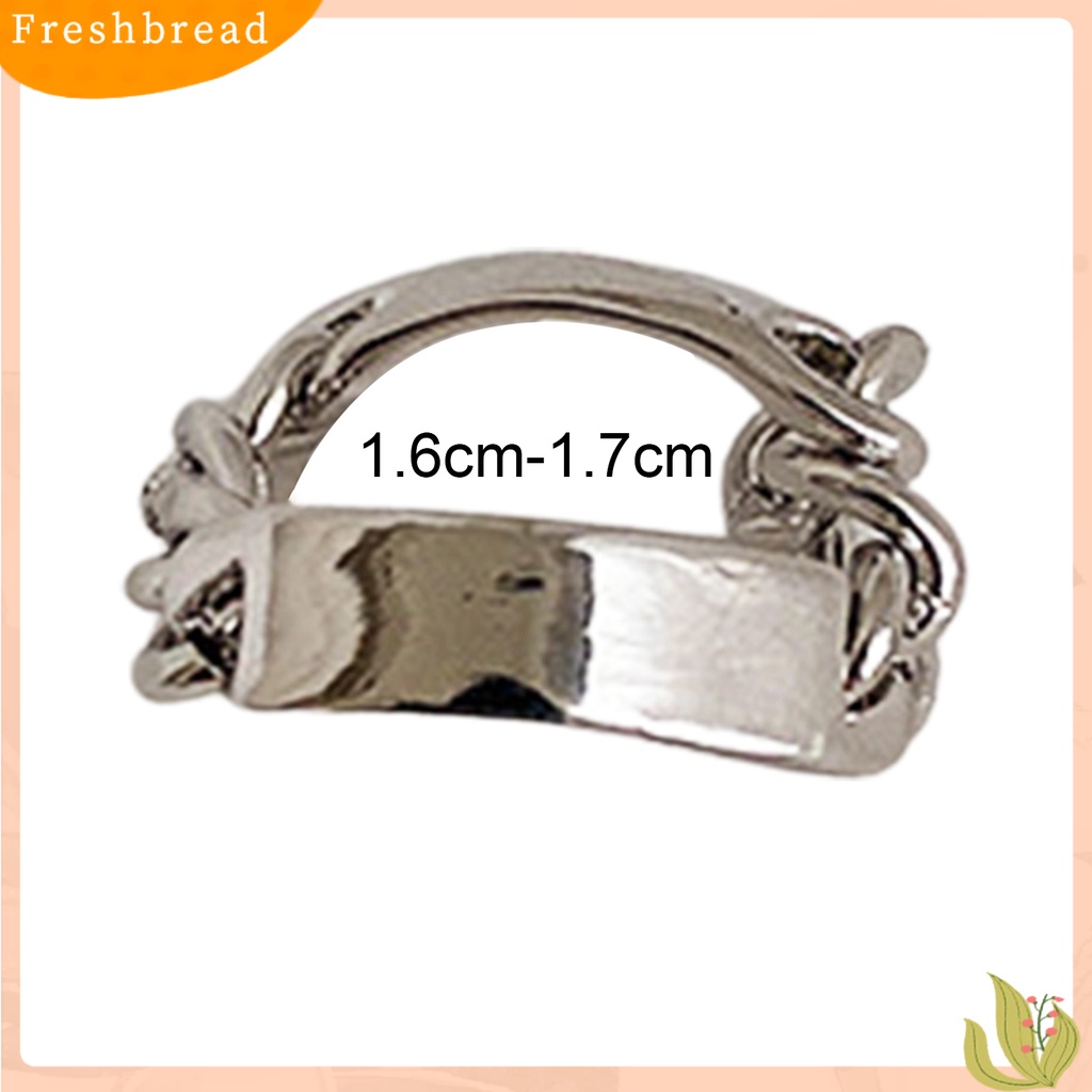 &lt; Freshbread &gt; Ring Cincin Rantai Zircon Hijau Bahan Metal Halus Gaya Perancis Untuk Club