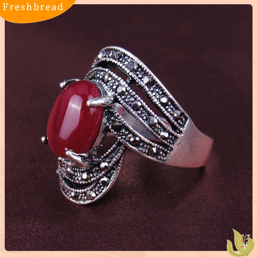 &lt; Freshbread &gt; Elegan Hias Cincin Jari Batu Permata Buatan Vintage Pesta Wanita Perhiasan Hadiah