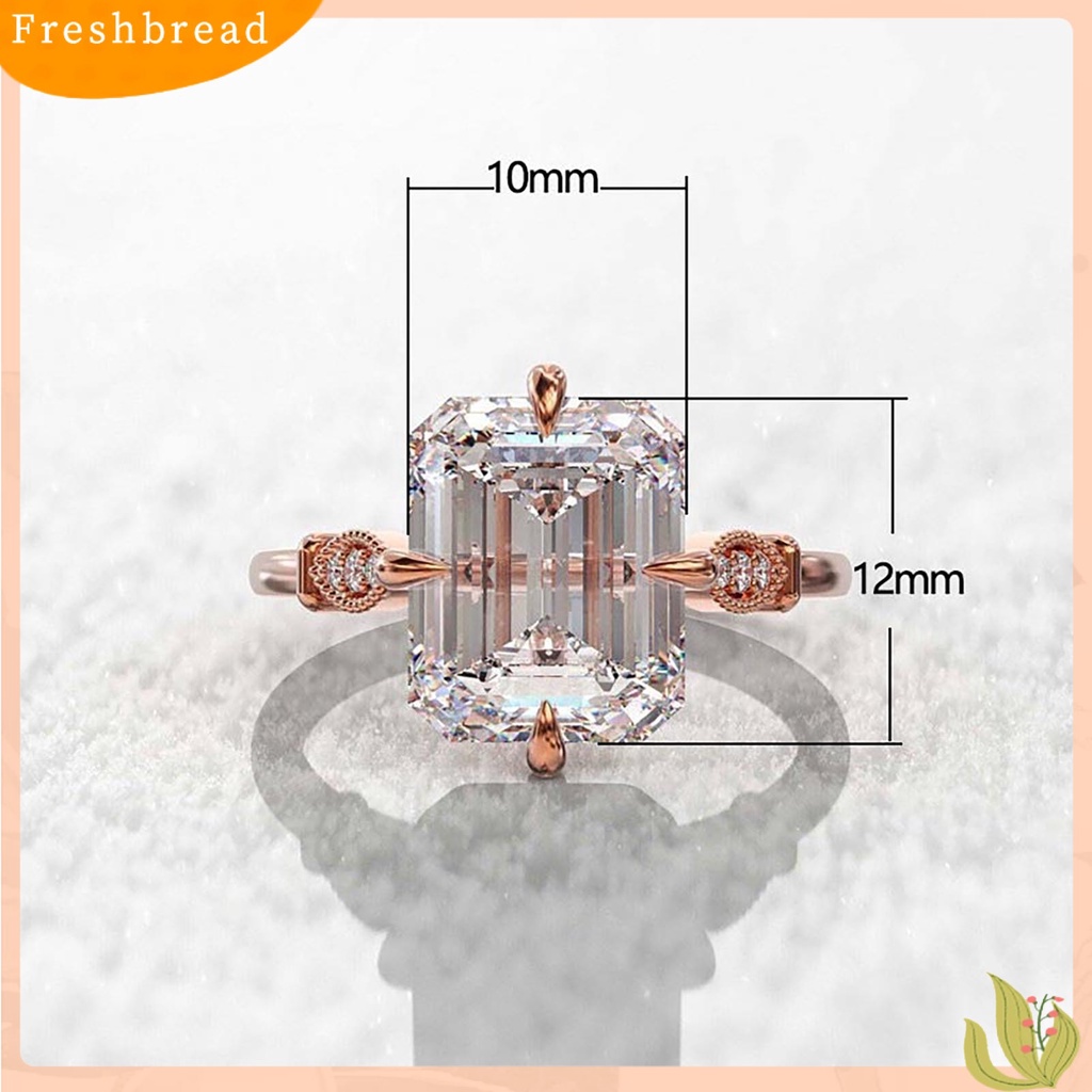 &lt; Freshbread &gt; Klasik Wanita Cincin Rose Gold Hias Kristal Imitasi Jari Cincin Perhiasan Aksesoris