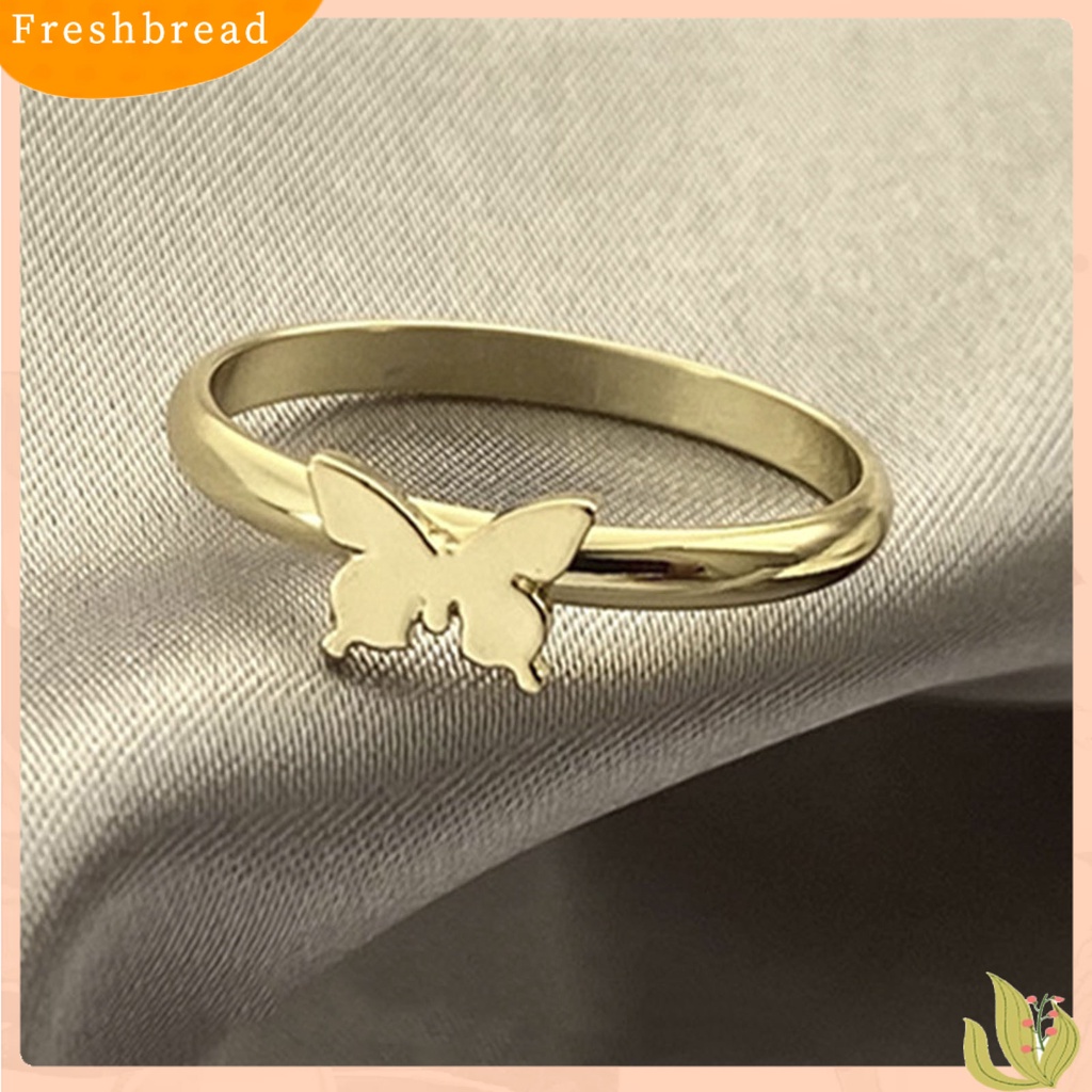 &lt; Freshbread &gt; 2pcs/Set Cincin Couple Warna Solid Matching Ring Gaya Punk Bentuk Bulan Cincin Pernikahan Hadiah Ulang Tahun