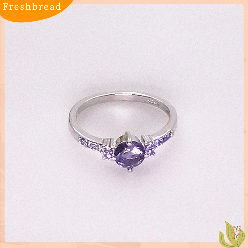 &lt; Freshbread &gt; Mewah Wanita Faux Amethyst Bertatahkan Jari Cincin Pernikahan Pertunangan Perhiasan Hadiah