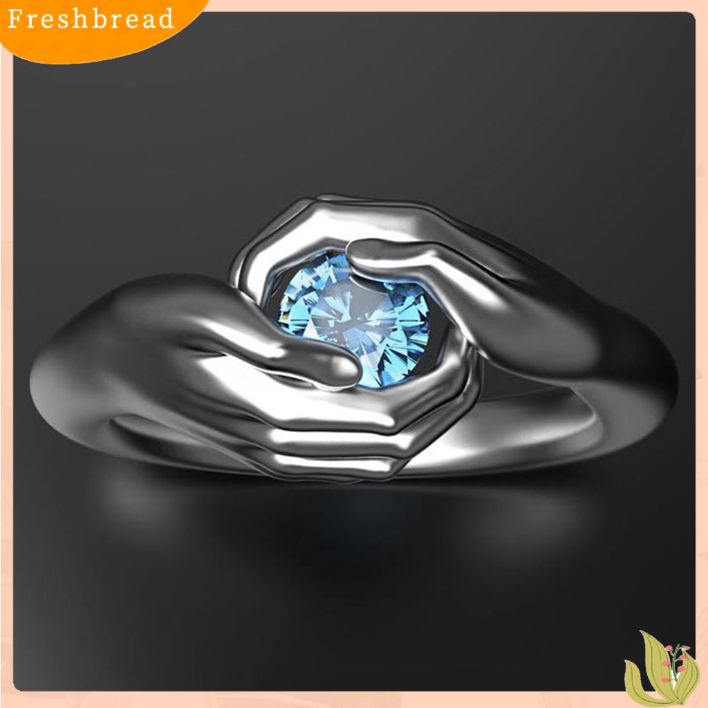 &lt; Freshbread &gt; Wanita Cincin Alloy Electroplated Anti Tarnish Hugging Cubic Zirconia Finger Ring Untuk Anniversary