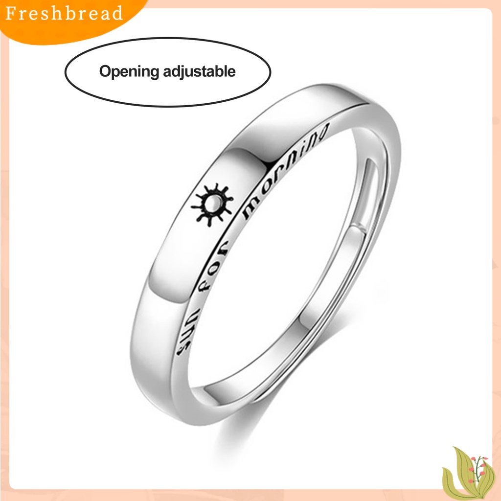 &lt; Freshbread &gt; Cincin Pasangan Ujung Terbuka Adjustable Motif Huruf Geometris Gaya Korea Fashion Matahari Dan Bulan Kekasih Cincin Hadiah Valentine