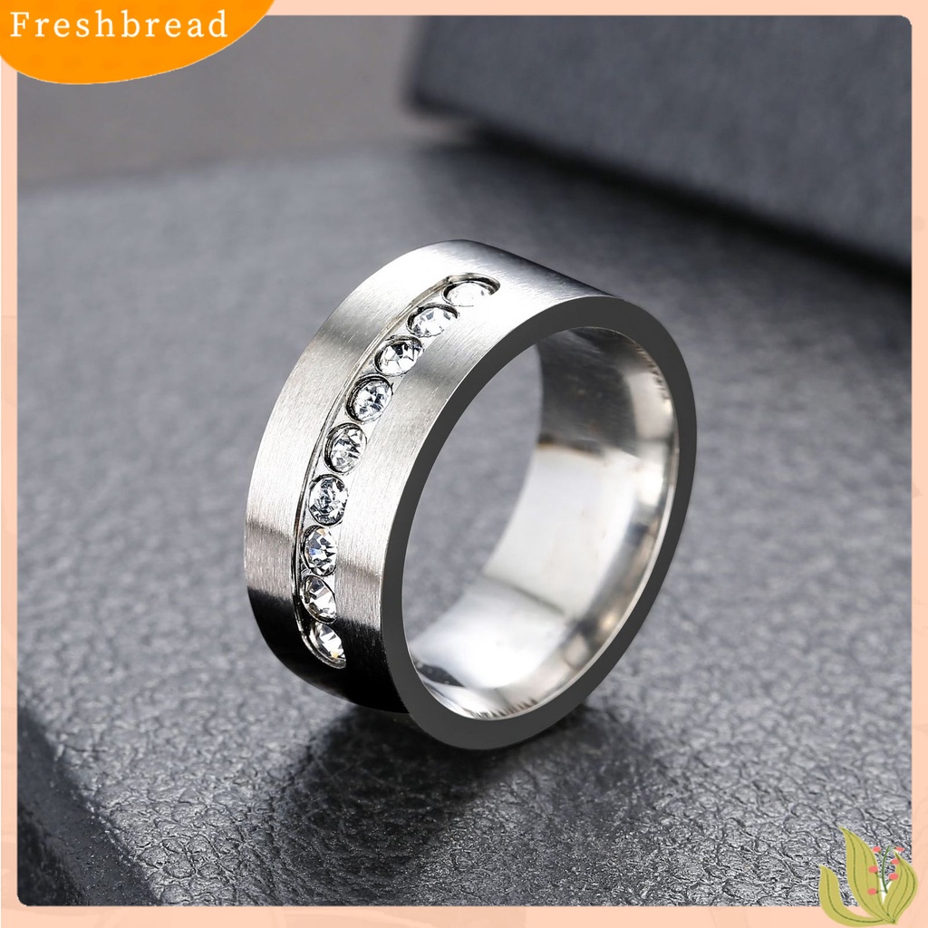 &lt; Freshbread &gt; 1/2Pcs Cincin Fashion Trendi Indah Halus Pengerjaan Halus Indah Hias Paduan Zirkon Berlian Imitasi Pasangan Cincin Perhiasan Aksesori